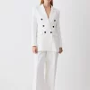 Budget 🎉 Karen Millen Clean Tailored Darted Wide Leg Trouser 👏 -Occasionwear Popular Store bkk09699 ecru xl