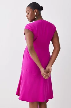 Hot Sale ❤️ Karen Millen Plus Size Soft Tailored Key Hole Cap Sleeve High Low 👗 Dress - purple 🤩 10 Hot Sale ❤️ Karen Millen Plus Size Soft Tailored Key Hole Cap Sleeve High Low 👗 Dress - purple 🤩 -Occasionwear Popular Store bkk10051 purple xl 2