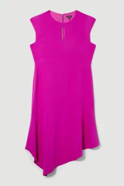 Hot Sale ❤️ Karen Millen Plus Size Soft Tailored Key Hole Cap Sleeve High Low 👗 Dress - purple 🤩 11 Hot Sale ❤️ Karen Millen Plus Size Soft Tailored Key Hole Cap Sleeve High Low 👗 Dress - purple 🤩 -Occasionwear Popular Store bkk10051 purple xl 3