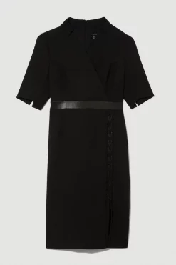 Flash Sale ⌛ Karen Millen Plus Size Compact Stretch Lace Up Forever Midi 👗 Dress - black 😀 11 Flash Sale ⌛ Karen Millen Plus Size Compact Stretch Lace Up Forever Midi 👗 Dress - black 😀 -Occasionwear Popular Store bkk10310 black xl 3