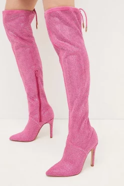 Wholesale ❤️ Karen Millen Suede Over The Knee Embellished Boot 🤩 -Occasionwear Popular Store womens aqua suede over the knee embellished boot