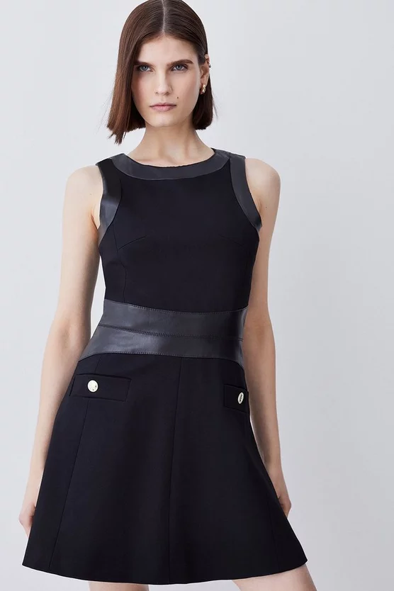 Flash Sale ๐ Karen Millen Ponte & Faux Leather A Line Flippy Mini ๐ Dress ๐ฅ 9 Flash Sale ๐ Karen Millen Ponte & Faux Leather A Line Flippy Mini ๐ Dress ๐ฅ - Image 7