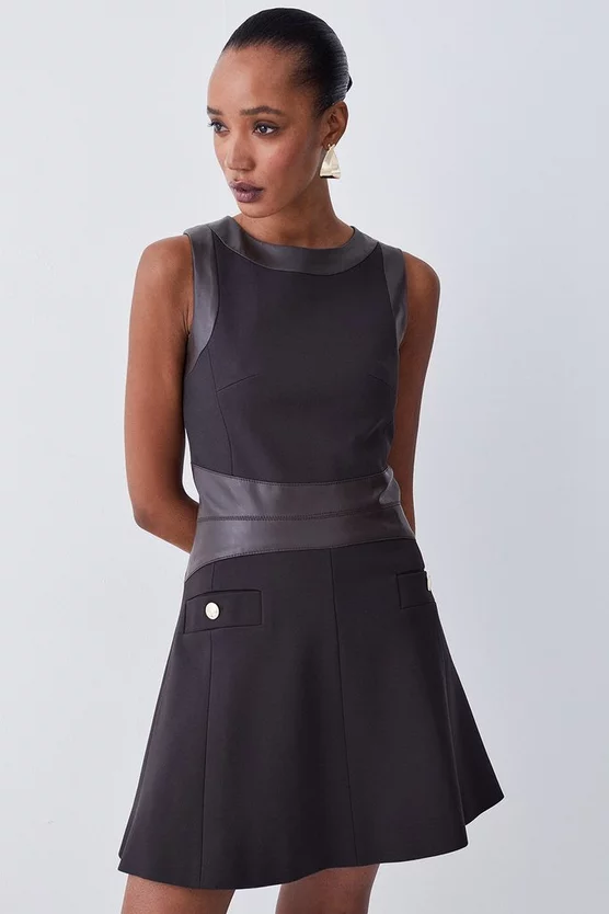 Flash Sale ๐ Karen Millen Ponte & Faux Leather A Line Flippy Mini ๐ Dress ๐ฅ 10 Flash Sale ๐ Karen Millen Ponte & Faux Leather A Line Flippy Mini ๐ Dress ๐ฅ - Image 8