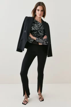 New 😍 Karen Millen All Over Sequin Jersey Mesh Top 👍 -Occasionwear Popular Store womens black all over sequin jersey mesh top 2