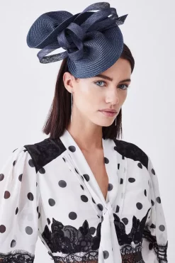Cheapest 🔥 Karen Millen Asymmetric Bow Headband Fascinator 🔔 -Occasionwear Popular Store womens black asymmetric bow headband fascinator 1