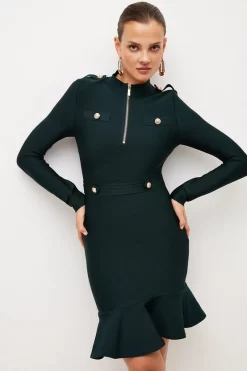 Best reviews of 🌟 Karen Millen Bandage Knit Flippy Mini 👗 Dress In Recycled Yarn 🤩 -Occasionwear Popular Store womens black bandage knit flippy mini dress in recycled yarn