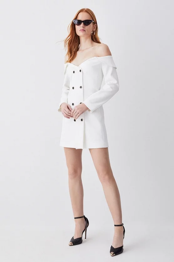Best deal โจ Karen Millen Clean Tailored Bardot Mini ๐ Dress โจ 8 Best deal โจ Karen Millen Clean Tailored Bardot Mini ๐ Dress โจ - Image 6