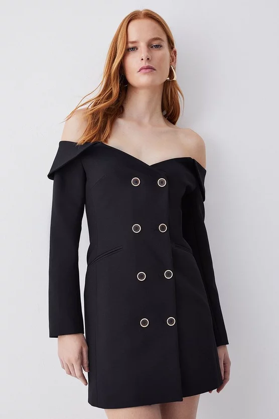 Best deal โจ Karen Millen Clean Tailored Bardot Mini ๐ Dress โจ 9 Best deal โจ Karen Millen Clean Tailored Bardot Mini ๐ Dress โจ - Image 7