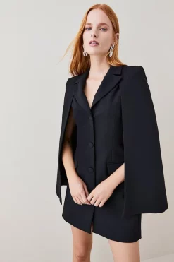 Best Sale โญ Karen Millen Clean Tailored Cape Blazer Mini ๐ Dress ๐งจ 15 Best Sale โญ Karen Millen Clean Tailored Cape Blazer Mini ๐ Dress ๐งจ -Occasionwear Popular Store womens black clean tailored cape blazer mini dress 1 1