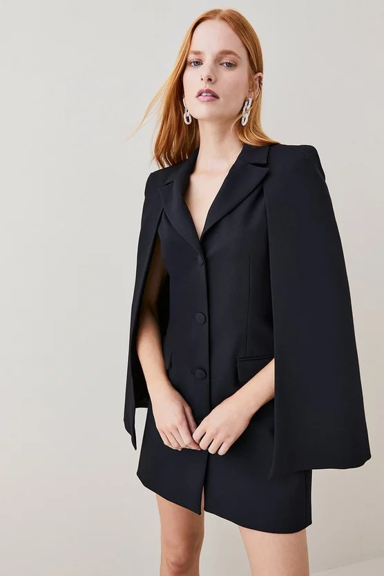 Best Sale โญ Karen Millen Clean Tailored Cape Blazer Mini ๐ Dress ๐งจ 9 Best Sale โญ Karen Millen Clean Tailored Cape Blazer Mini ๐ Dress ๐งจ - Image 7