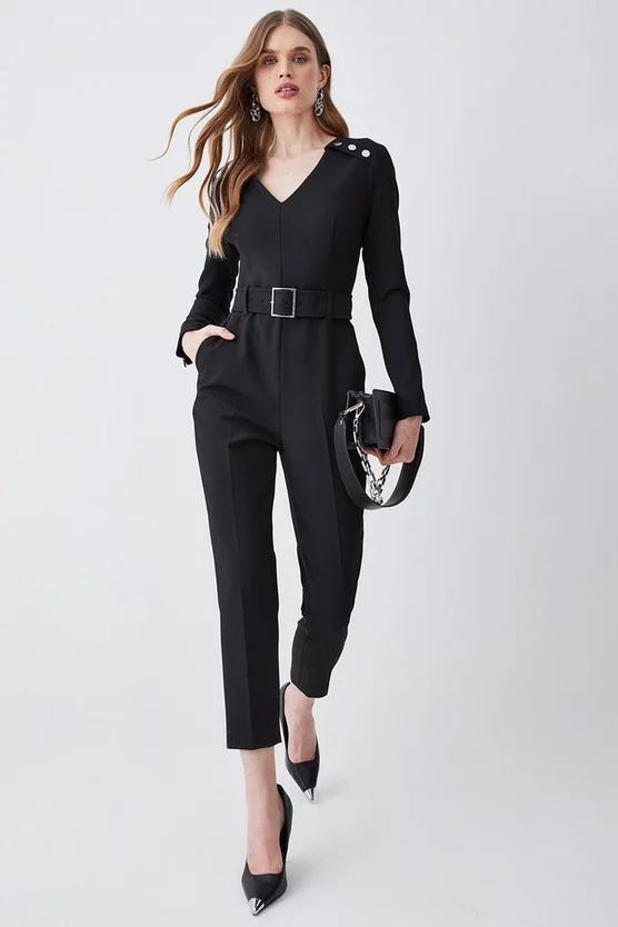Deals ๐ Karen Millen Compact Stretch Button Detail Shoulder Slim Leg Jumpsuit โค๏ธ 7 Deals ๐ Karen Millen Compact Stretch Button Detail Shoulder Slim Leg Jumpsuit โค๏ธ - Image 5