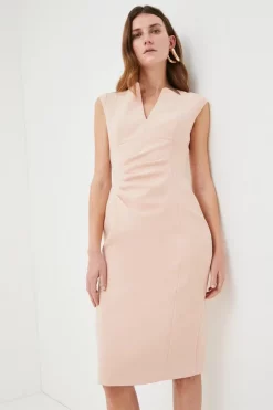 Brand new 🎉 Karen Millen Compact Stretch Envelope Neck Pencil Midi 👗 Dress 😀 -Occasionwear Popular Store womens black compact stretch envelope neck pencil midi dress 1