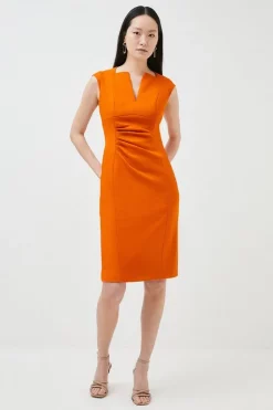 Brand new 🎉 Karen Millen Compact Stretch Envelope Neck Pencil Midi 👗 Dress 😀 -Occasionwear Popular Store womens black compact stretch envelope neck pencil midi dress 2