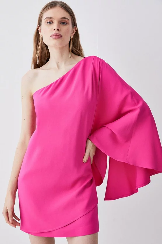 New ๐ Karen Millen Compact Viscose One Shoulder Cape Mini ๐ Dress ๐ 10 New ๐ Karen Millen Compact Viscose One Shoulder Cape Mini ๐ Dress ๐ - Image 8