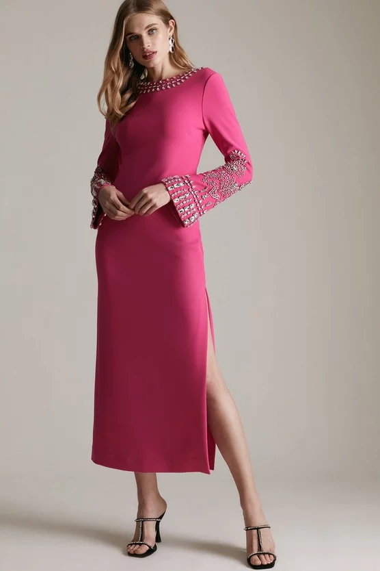 Outlet π Karen Millen Embellished Detail Figure Form Crepe Midaxi π Dress π 11 Outlet π Karen Millen Embellished Detail Figure Form Crepe Midaxi π Dress π - Image 9