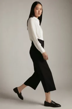 Deals ✨ Karen Millen Essential Techno Woven Wide Leg Trouser 🔔 -Occasionwear Popular Store womens black essential techno woven wide leg trouser 2