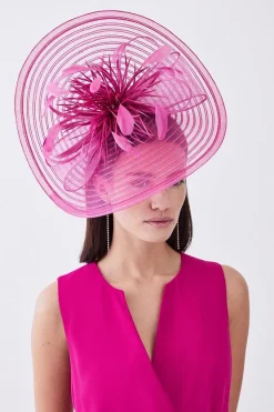 Budget 😀 Karen Millen Feather Detail Fascinator 💯 -Occasionwear Popular Store womens black feather detail fascinator