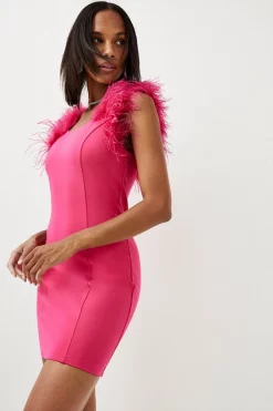 Deals 🔥 Karen Millen Feather Strap Ponte Mini 👗 Dress 🔥 15 Deals 🔥 Karen Millen Feather Strap Ponte Mini 👗 Dress 🔥 -Occasionwear Popular Store womens black feather strap ponte mini dress 1 1