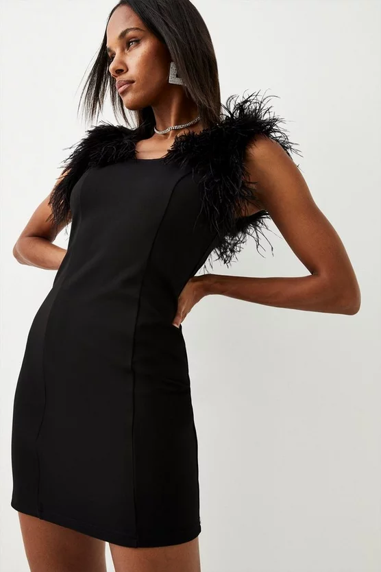 Deals 🔥 Karen Millen Feather Strap Ponte Mini 👗 Dress 🔥 9 Deals 🔥 Karen Millen Feather Strap Ponte Mini 👗 Dress 🔥 - Image 7