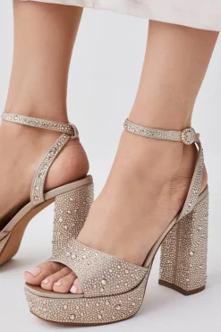 Budget 🔥 Karen Millen Heatseal Detail Diamante Platform 🔥 -Occasionwear Popular Store womens black heatseal detail diamante platform 2
