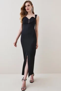 Wholesale 🎁 Karen Millen Italian Jersey Contour Column Mini 👗 Dress - black 🛒 -Occasionwear Popular Store womens black italian jersey contour column mini dress