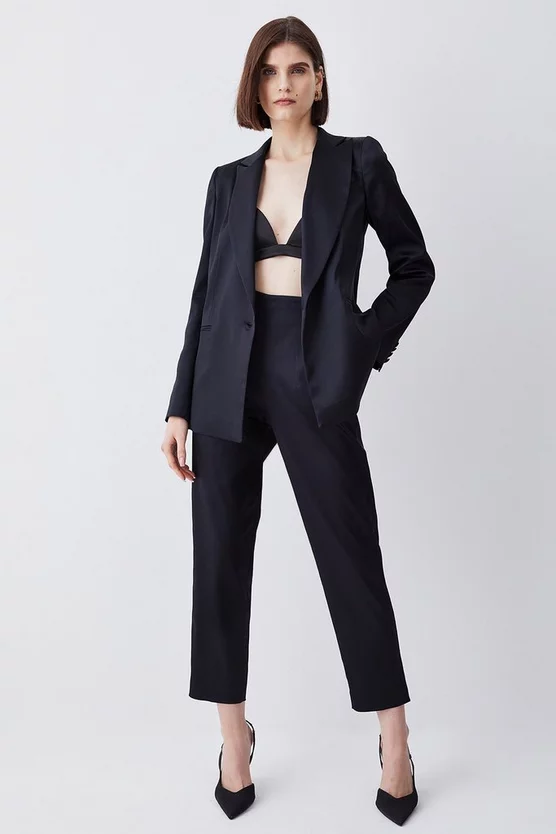 Coupon ๐ Karen Millen Italian Structured Satin High Waisted Trouser โญ 8 Coupon ๐ Karen Millen Italian Structured Satin High Waisted Trouser โญ - Image 6