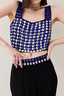 Brand new 😉 Karen Millen Jewelled Detail Woven Bralette 🤩 -Occasionwear Popular Store womens black jewelled detail woven bralette 1