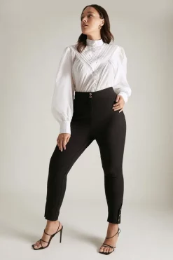 Wholesale 🥰 Karen Millen Lydia Millen Plus Size Bi Stretch Button Jodhpur - black 😉 -Occasionwear Popular Store womens black lydia millen plus size bi stretch button jodhpur