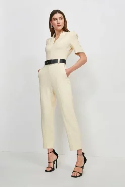 Buy 😀 Karen Millen Petite Forever Belted Jumpsuit 💯 -Occasionwear Popular Store womens black petite forever belted jumpsuit 1