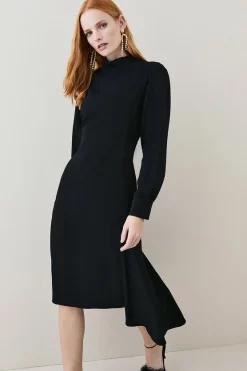 Discount โญ Karen Millen Petite Soft Tailored High Low Sleeved Midi ๐ Dress ๐ 16 Discount โญ Karen Millen Petite Soft Tailored High Low Sleeved Midi ๐ Dress ๐ -Occasionwear Popular Store womens black petite soft tailored high low sleeved midi dress