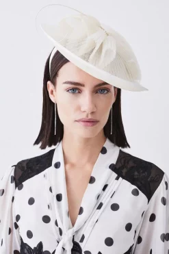 Top 10 ✔️ Karen Millen Pleated Spiral Trim Fascinator 🎉 -Occasionwear Popular Store womens black pleated spiral trim fascinator