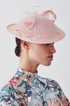 Top 10 ✔️ Karen Millen Pleated Spiral Trim Fascinator 🎉 -Occasionwear Popular Store womens black pleated spiral trim fascinator 3