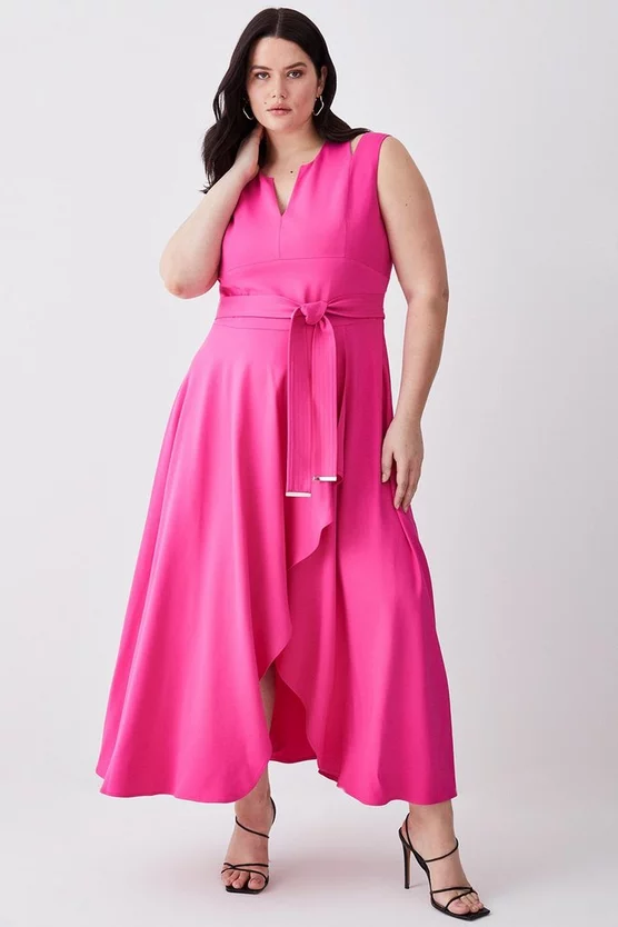Outlet 😀 Karen Millen Plus Size Compact Stretch Viscose Waterfall Midi 👗 Dress ✨ 9 Outlet 😀 Karen Millen Plus Size Compact Stretch Viscose Waterfall Midi 👗 Dress ✨ - Image 7