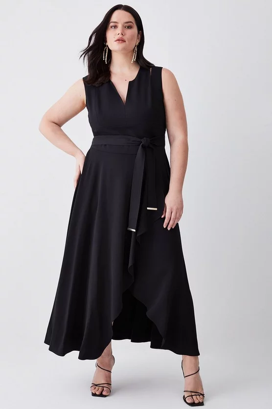 Outlet 😀 Karen Millen Plus Size Compact Stretch Viscose Waterfall Midi 👗 Dress ✨ 8 Outlet 😀 Karen Millen Plus Size Compact Stretch Viscose Waterfall Midi 👗 Dress ✨ - Image 6