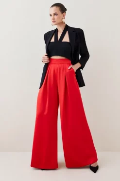 Coupon ๐ Karen Millen Satin Crepe Wide Leg High Waist Trousers ๐ 13 Coupon ๐ Karen Millen Satin Crepe Wide Leg High Waist Trousers ๐ -Occasionwear Popular Store womens black satin crepe wide leg high waist trousers