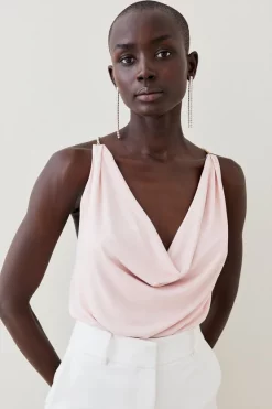 Cheap 🎁 Karen Millen Slinky Cowl Neck Diamante Trim Jersey Top 🔥 13 Cheap 🎁 Karen Millen Slinky Cowl Neck Diamante Trim Jersey Top 🔥 -Occasionwear Popular Store womens black slinky cowl neck diamante trim jersey top 1