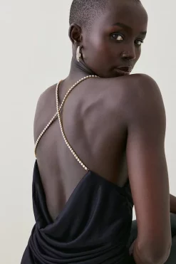 Cheap 🎁 Karen Millen Slinky Cowl Neck Diamante Trim Jersey Top 🔥 12 Cheap 🎁 Karen Millen Slinky Cowl Neck Diamante Trim Jersey Top 🔥 -Occasionwear Popular Store womens black slinky cowl neck diamante trim jersey top