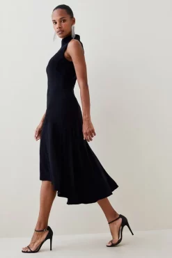 Deals 😉 Karen Millen Soft Tailored High Low Midi 👗 Dress 😉 31 Deals 😉 Karen Millen Soft Tailored High Low Midi 👗 Dress 😉 -Occasionwear Popular Store womens black soft tailored high low midi dress 8