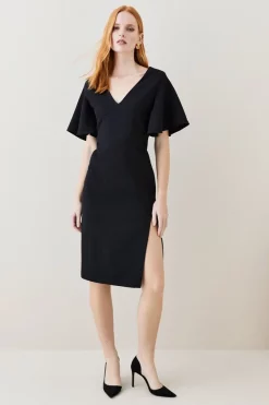 Best reviews of ❤️ Karen Millen Structured Crepe Angel Sleeve Pencil Midi 👗 Dress 🥰 17 Best reviews of ❤️ Karen Millen Structured Crepe Angel Sleeve Pencil Midi 👗 Dress 🥰 -Occasionwear Popular Store womens black structured crepe angel sleeve pencil midi dress 1 1