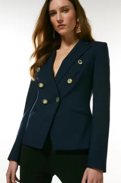 Top 10 ✨ Karen Millen Tailored Button Military Blazer 💯 -Occasionwear Popular Store womens black tailored button military blazer 3