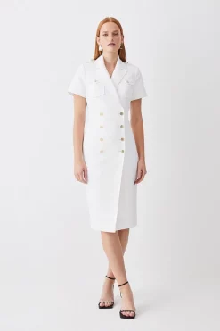 Brand new 👏 Karen Millen Tailored Double Breasted Tux Midi 👗 Dress 🎁 -Occasionwear Popular Store womens black tailored double breasted tux midi dress 1