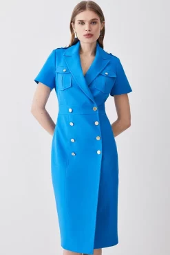 Brand new 👏 Karen Millen Tailored Double Breasted Tux Midi 👗 Dress 🎁 -Occasionwear Popular Store womens black tailored double breasted tux midi dress 3