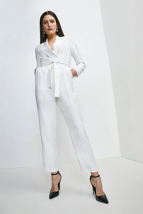 Brand new ✔️ Karen Millen Tuxedo Belted Wrap Jumpsuit ✔️ 7 Brand new ✔️ Karen Millen Tuxedo Belted Wrap Jumpsuit ✔️ - Image 5