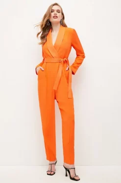 Brand new ✔️ Karen Millen Tuxedo Belted Wrap Jumpsuit ✔️ 19 Brand new ✔️ Karen Millen Tuxedo Belted Wrap Jumpsuit ✔️ -Occasionwear Popular Store womens black tuxedo belted wrap jumpsuit 5