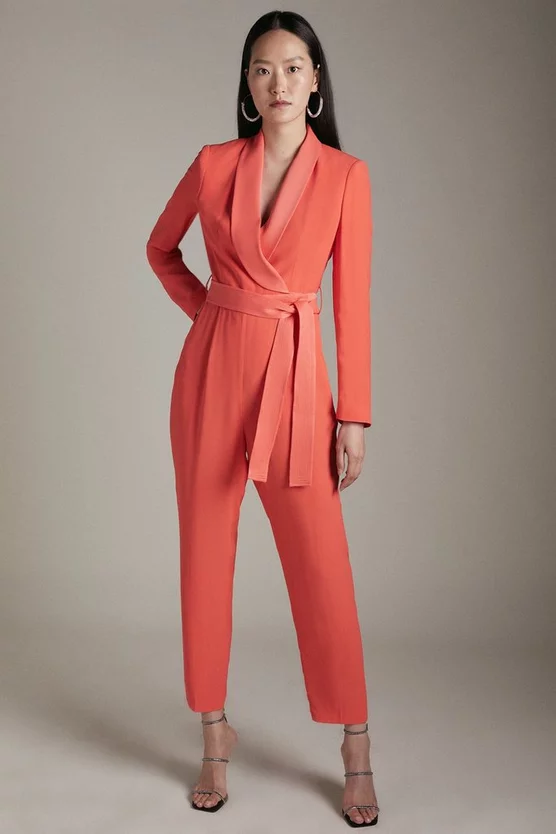 Brand new ✔️ Karen Millen Tuxedo Belted Wrap Jumpsuit ✔️ 6 Brand new ✔️ Karen Millen Tuxedo Belted Wrap Jumpsuit ✔️ - Image 4