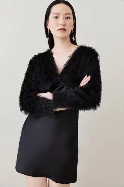 New 😉 Karen Millen Woven Tassel Crop Jacket 🔔 -Occasionwear Popular Store womens black woven tassel crop jacket 1 1