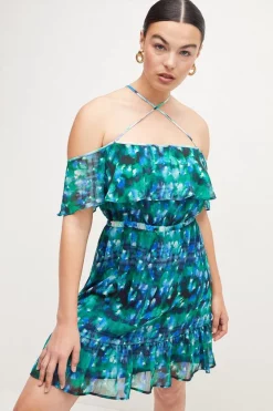 Best deal 🔥 Karen Millen Plus Size Ditsy Floral Ruffle Woven Mini 👗 Dress - blue 🛒 -Occasionwear Popular Store womens blue plus size ditsy floral ruffle woven mini dress
