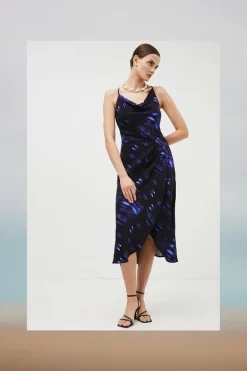 Buy โ๏ธ Karen Millen Relentless Satin Back Crepe Woven Slip ๐ Dress - blue ๐ 15 Buy โ๏ธ Karen Millen Relentless Satin Back Crepe Woven Slip ๐ Dress - blue ๐ -Occasionwear Popular Store womens blue relentless satin back crepe woven slip dress
