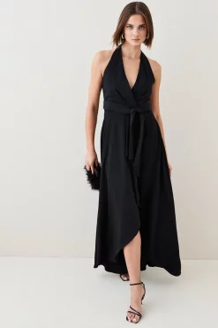 Cheap 👍 Karen Millen Soft Tailored Waterfall Halter Maxi 👗 Dress 🤩 15 Cheap 👍 Karen Millen Soft Tailored Waterfall Halter Maxi 👗 Dress 🤩 -Occasionwear Popular Store womens blue soft tailored waterfall halter maxi dress 1