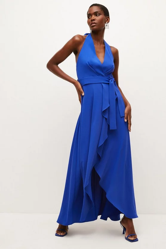 Cheap 👍 Karen Millen Soft Tailored Waterfall Halter Maxi 👗 Dress 🤩 9 Cheap 👍 Karen Millen Soft Tailored Waterfall Halter Maxi 👗 Dress 🤩 - Image 7